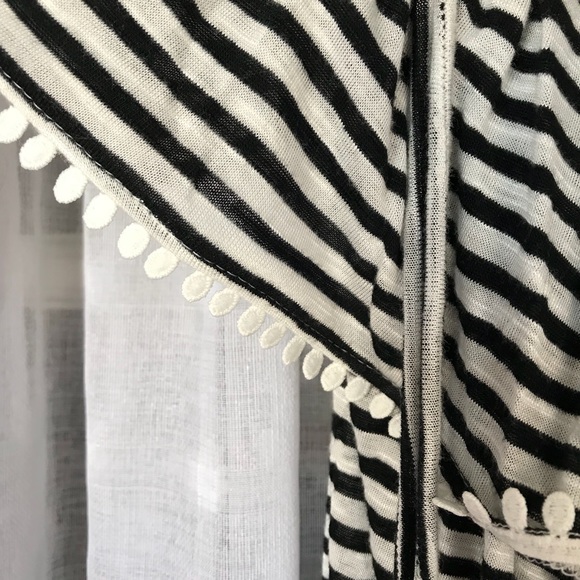 LOFT Striped Pom Pom Off the Shoulder Top NWT - Picture 5 of 8